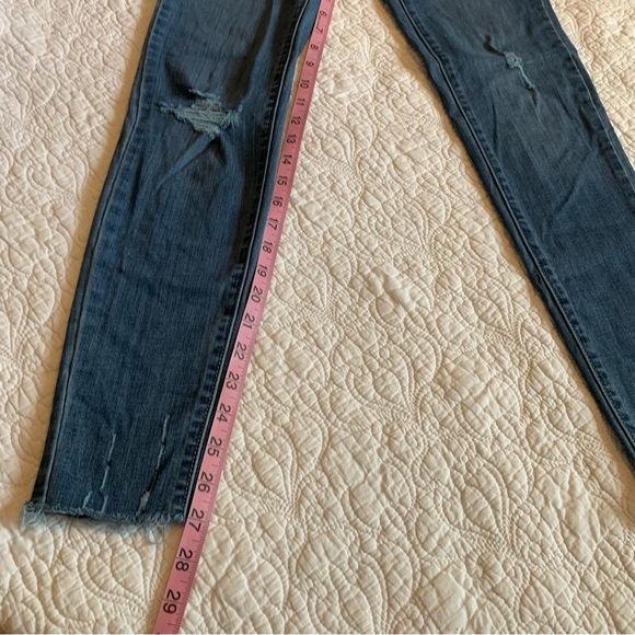 Denizen skinny distressed,fringe hem ankle jeans - Picture 5 of 9